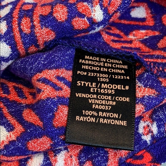 Ella Moss Moroccan Print Top Size Small - Picture 7 of 7